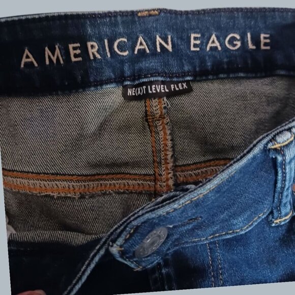 American Eagle Next Level Flex Mens Slim Straight Jeans Size 34x30 Light Blue De - Picture 5 of 10